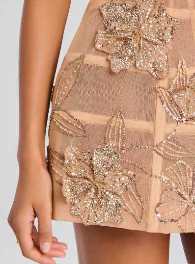 Embellished Strapless Mini Dress