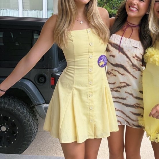 Klesis Yellow Button-Front Mini Dress