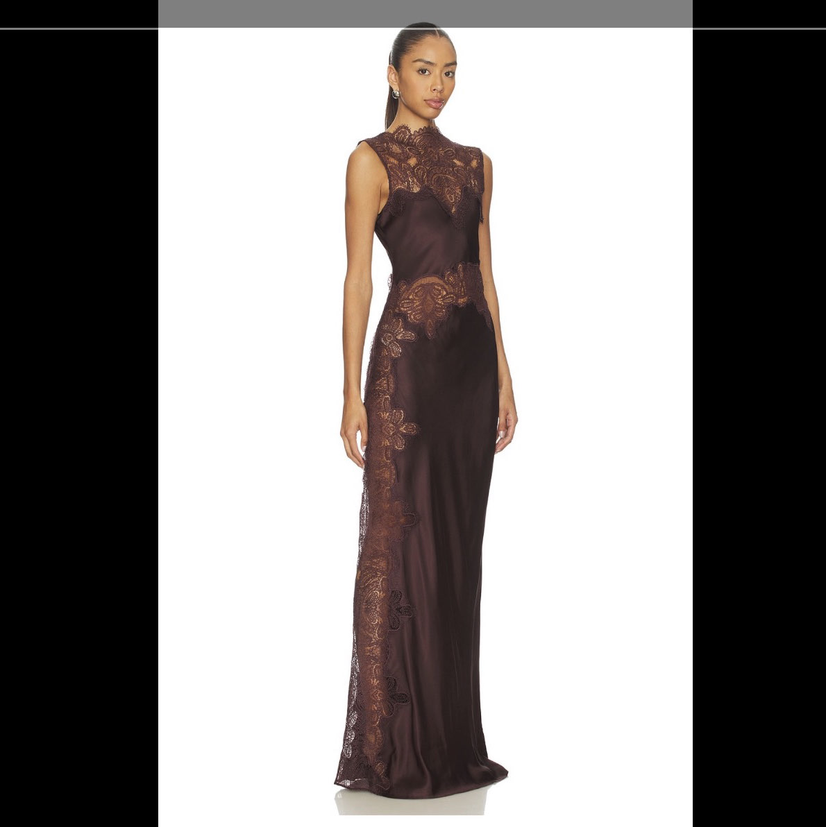 SHONA JOY MAXI BROWN DRESS