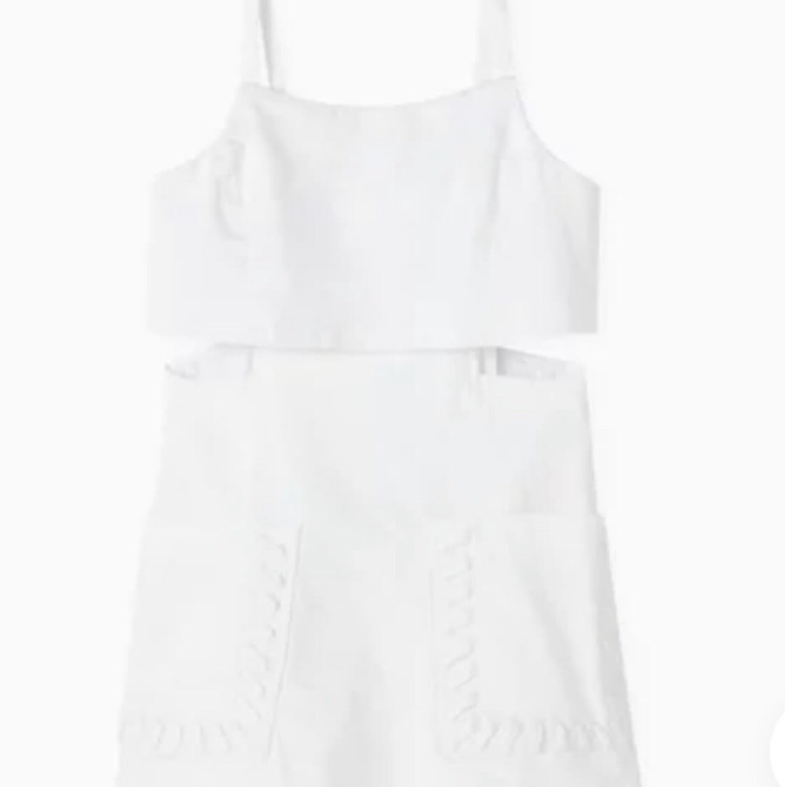White Cutout Crop Top & Mini Skirt Set