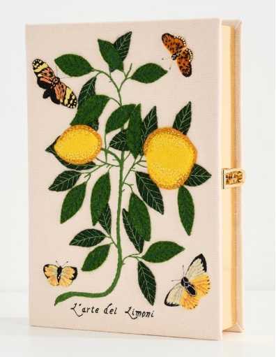 Embroidered Lemon Tree Book Clutch