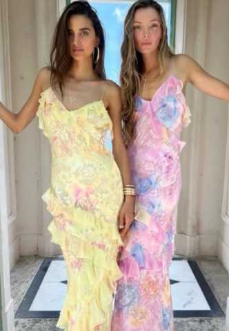 Ruffled Floral Maxi Dress