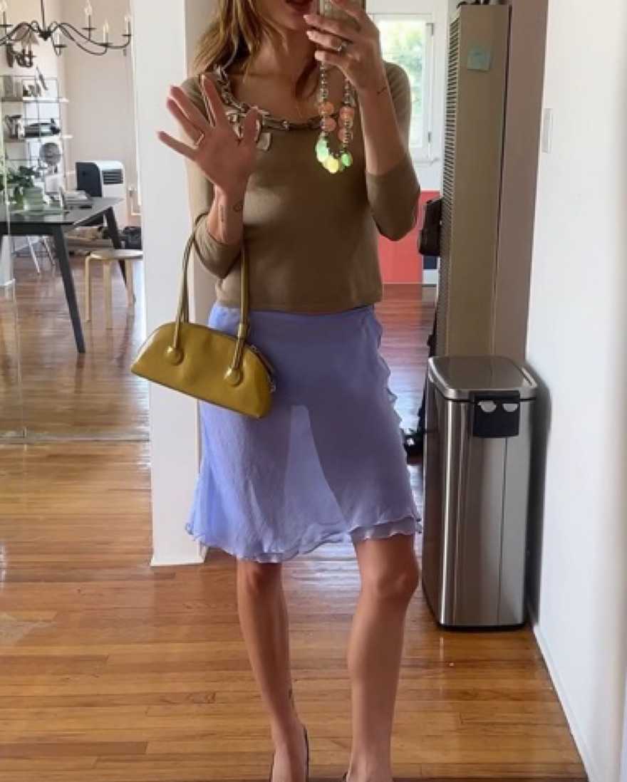 GEEL Rosie Skirt In Periwinkle Silk
