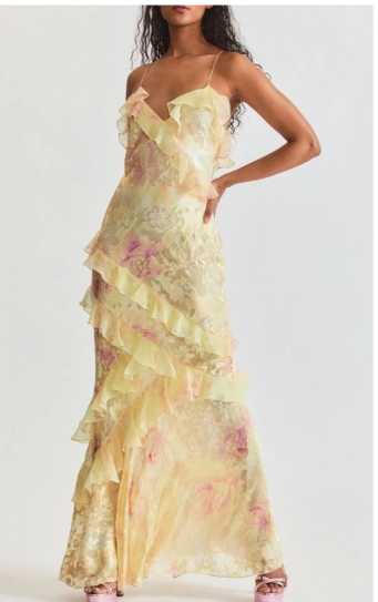 Ruffled Floral Maxi Dress