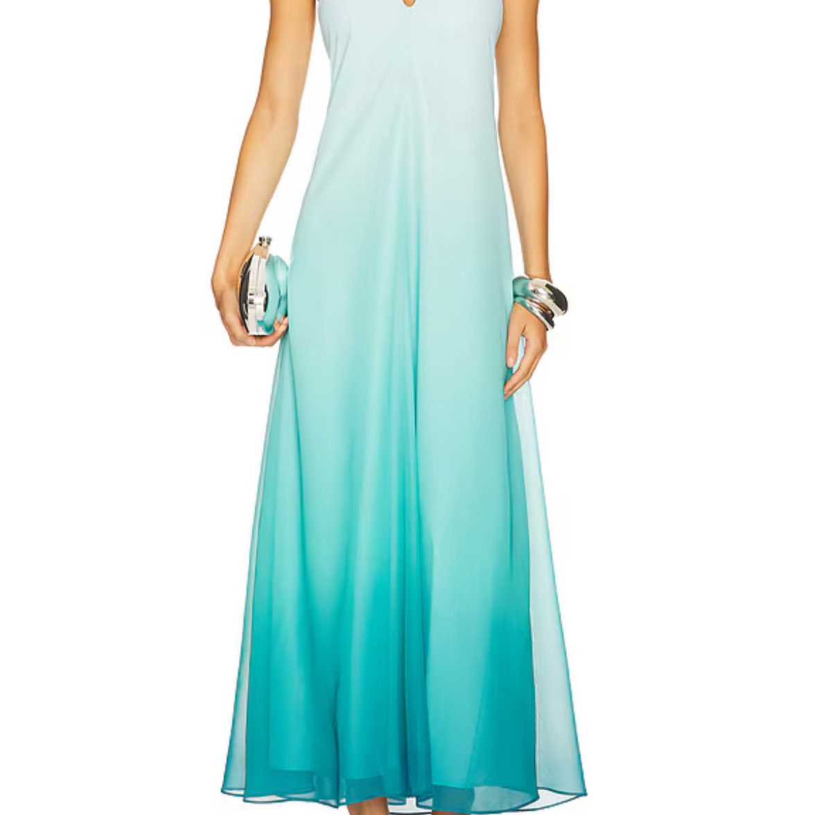 Line & Dot Aden Ombre Maxi Dress in Teal