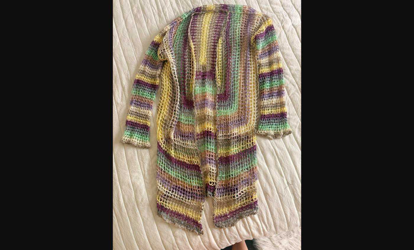Pastel Crochet Open-Knit Beach Cover Up