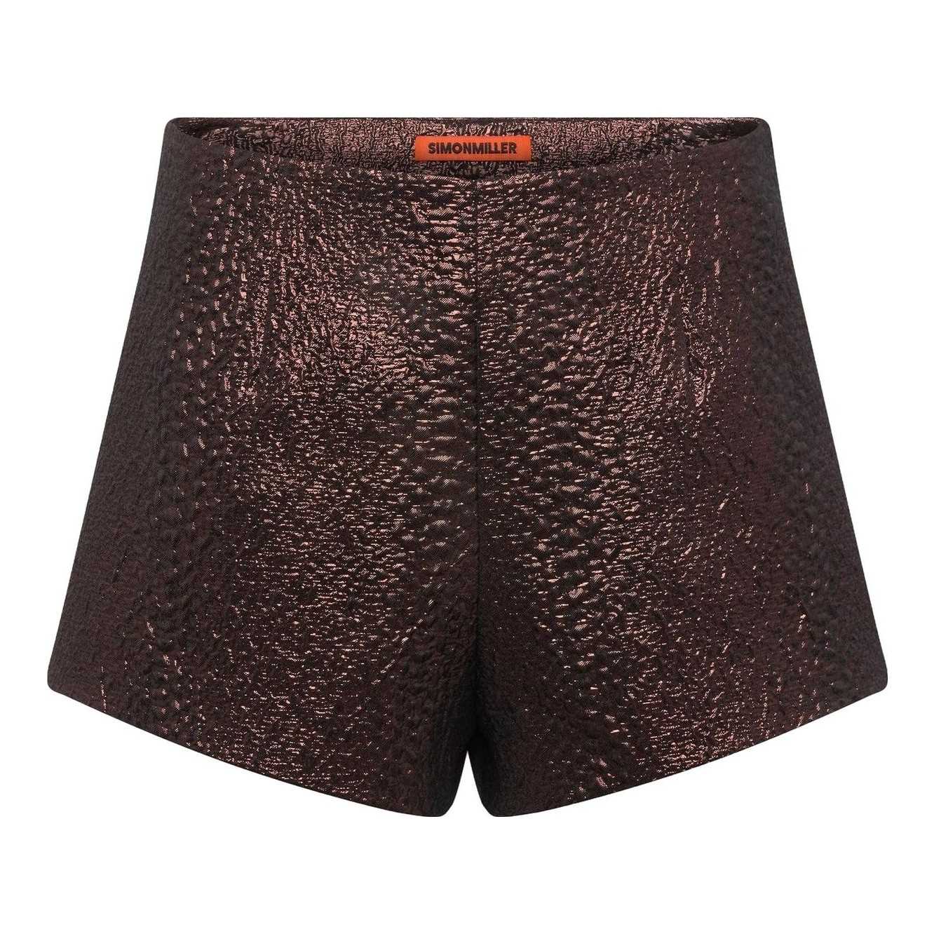 SIMONMILLER Metallic Textured High-Waist Shorts