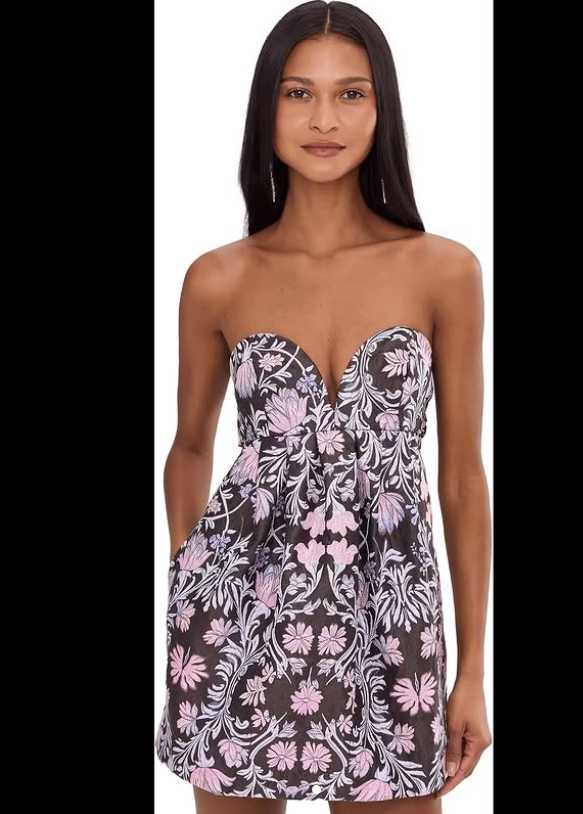 Strapless Floral Mini Dress