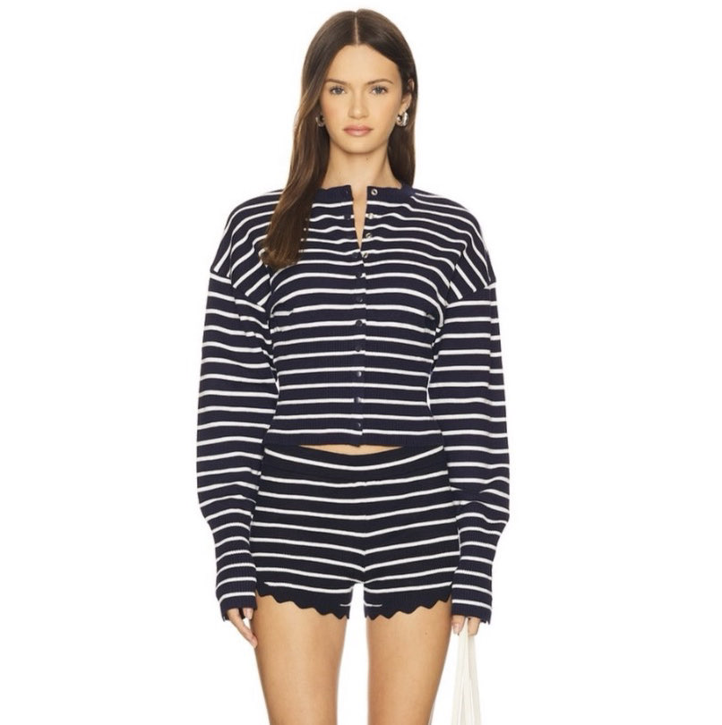 Lioness navy striped knit set