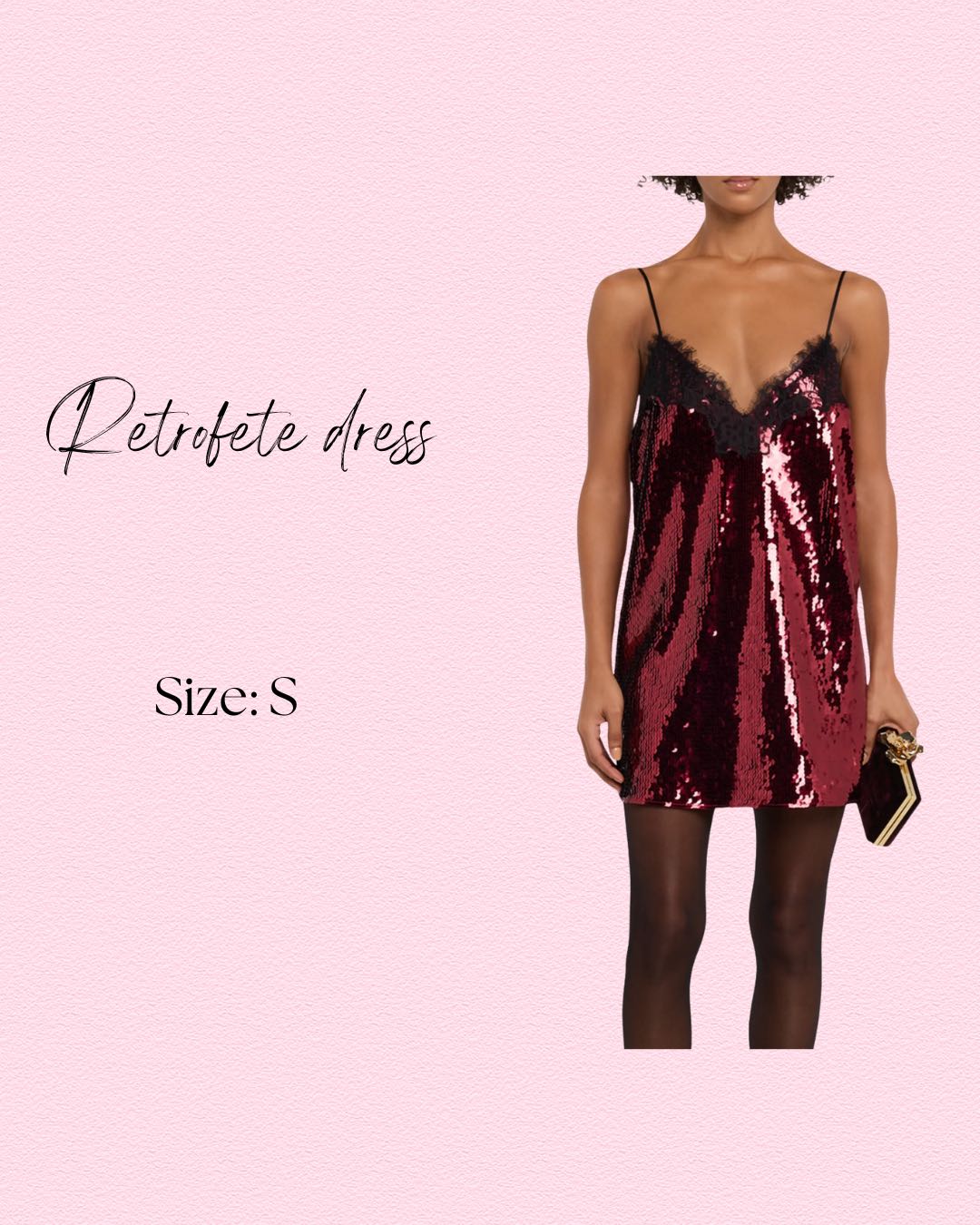 Retrofête Sequin Mini Dress with Lace Trim