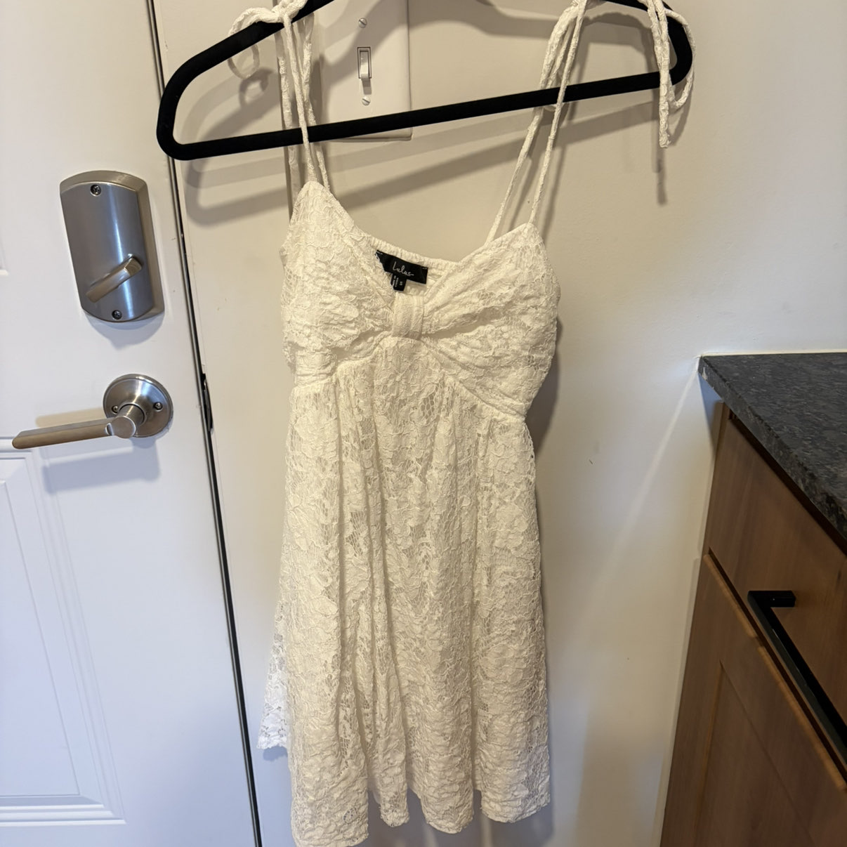 Lulus White Lace Tie-Strap Mini Dress