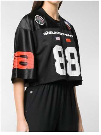 Alexander Wang Cropped Football Jersey Top