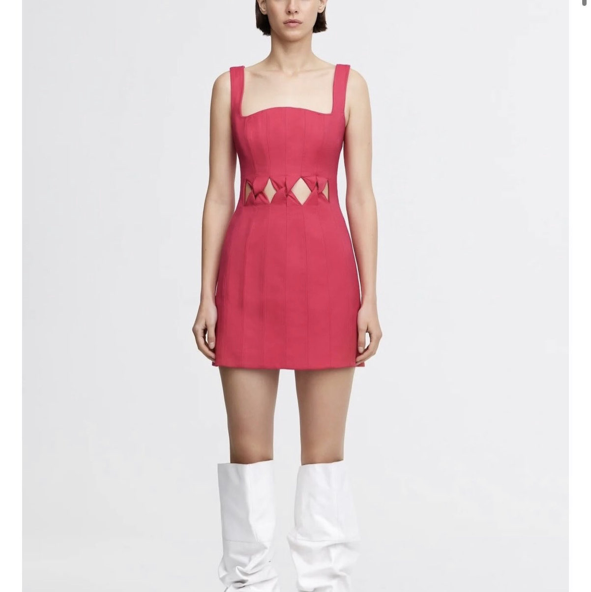 Acler Red cutout mini dress