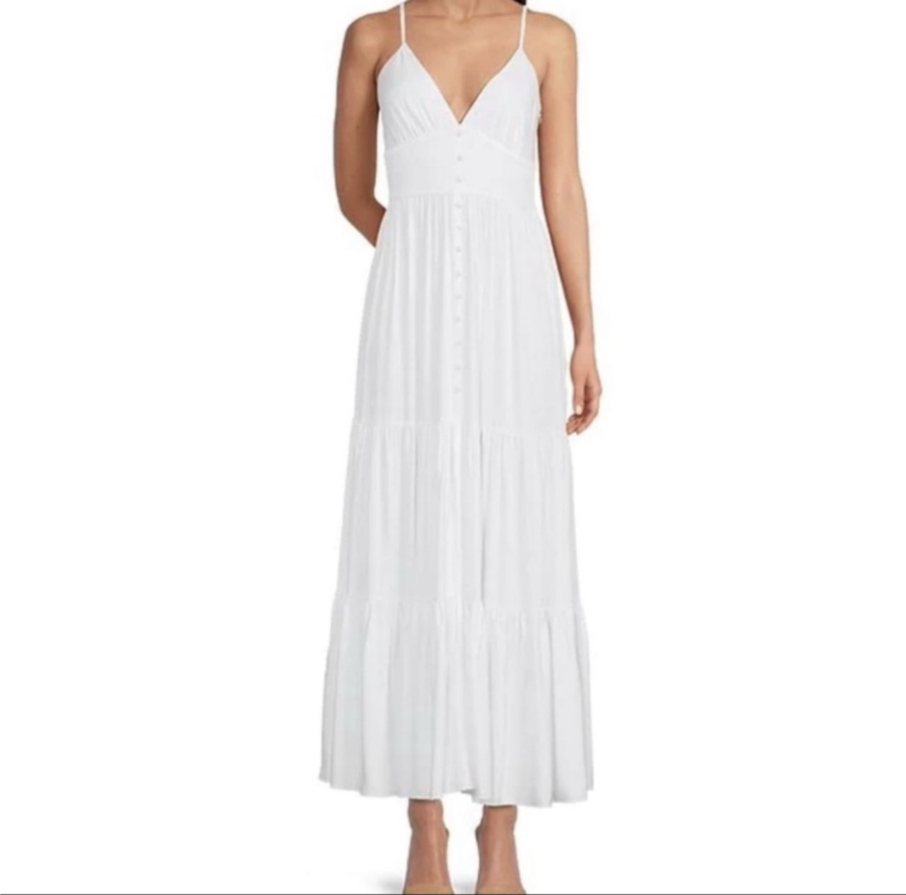White Tiered Maxi Dress