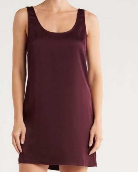 Burgundy Satin Slip Dress
