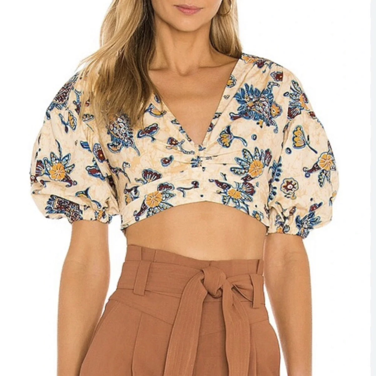 A.L.C. Rylan Crop Top A.L.C. in Apricot
