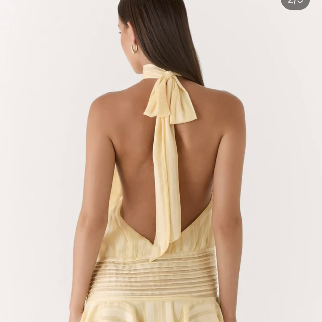 Peppermayo Pale Yellow Halter Mini Dress