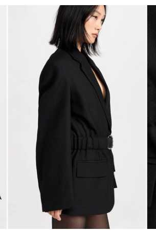 Black Belted Blazer Dress