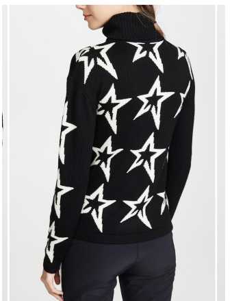 Black Star Print Turtleneck Sweater