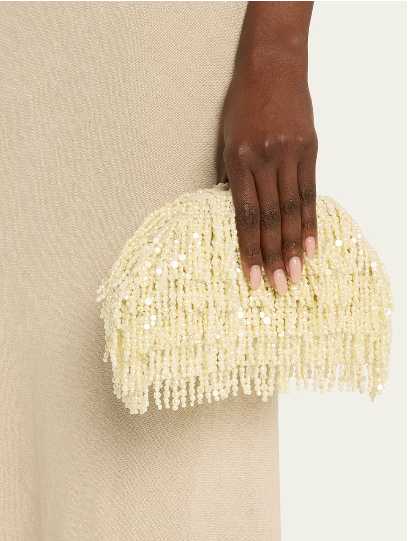 Beaded Fringe Clutch Bag