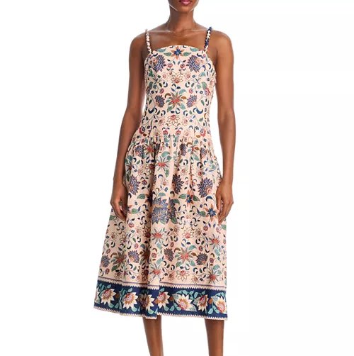 Floral Linen Midi Dress