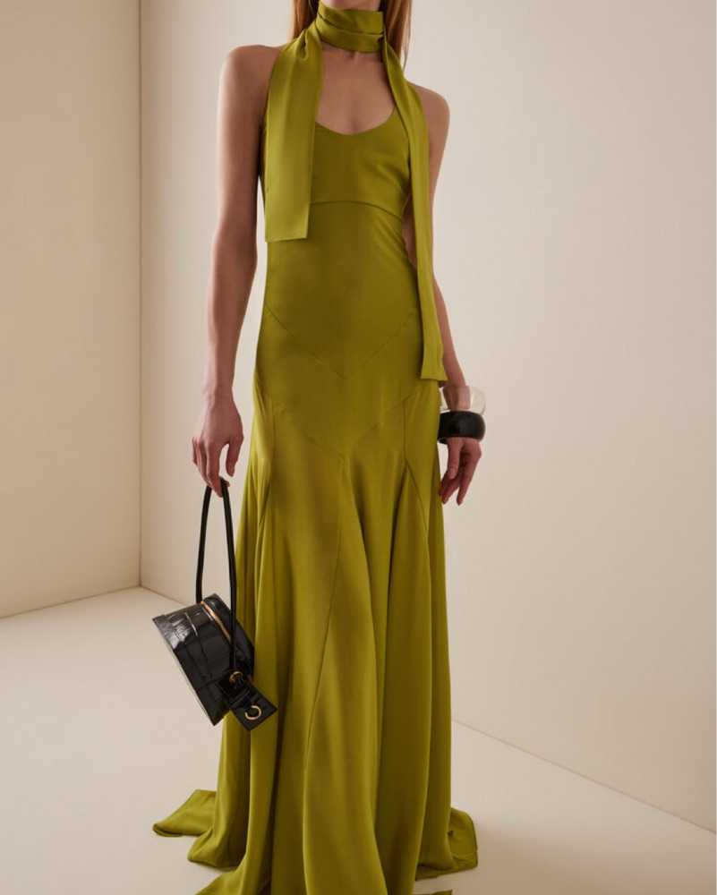 Siedrés Siedres Raye Scarf Halter Gown