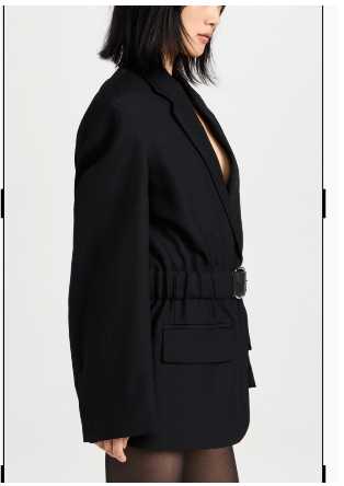Black Belted Blazer Dress