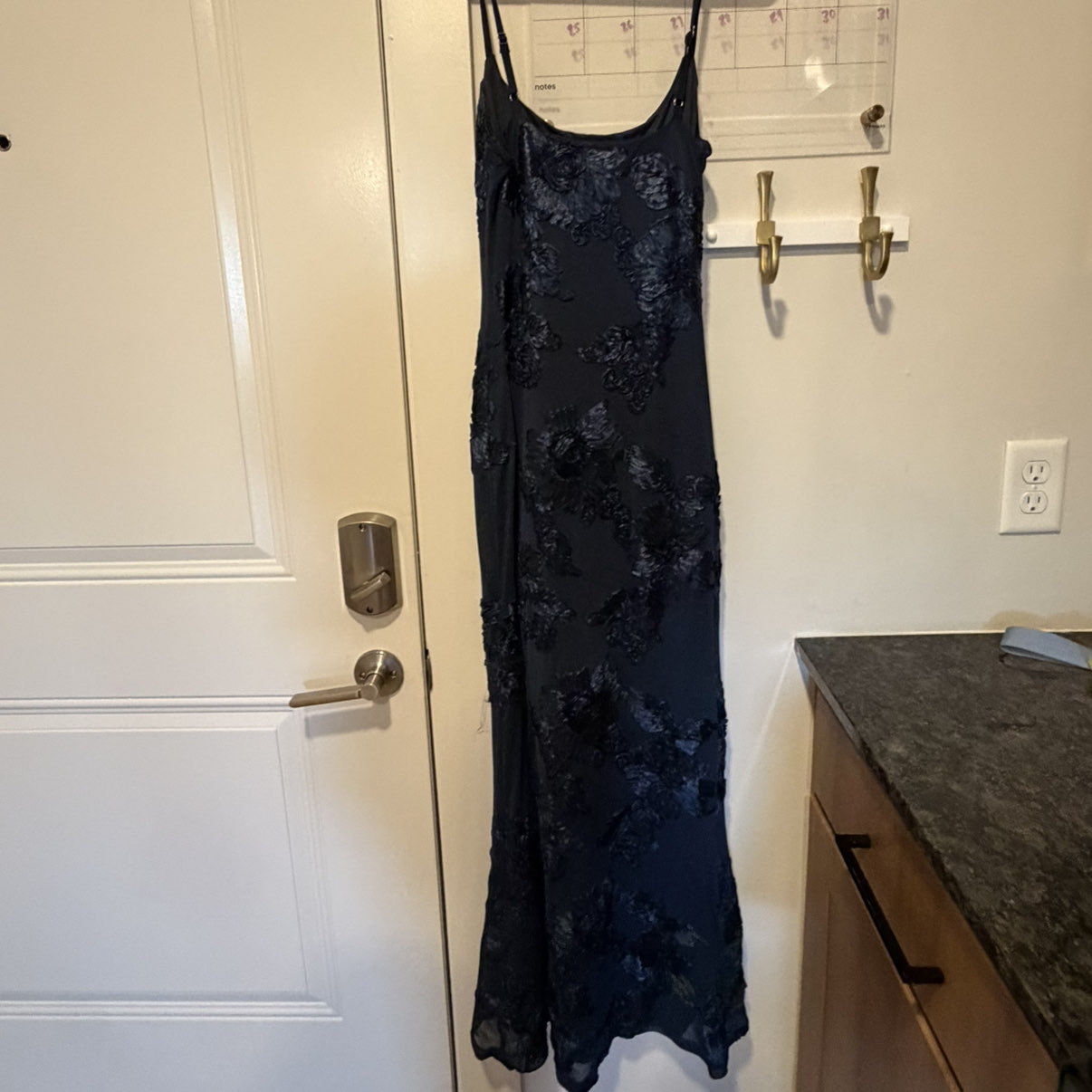 Navy Floral Applique Dress