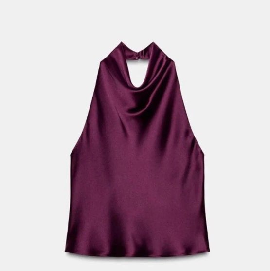 Zara silk cowl neck top