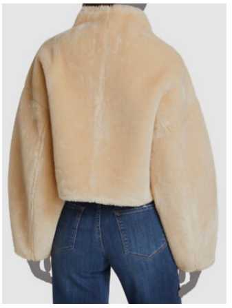 Cream Faux Fur Half-Zip Pullover