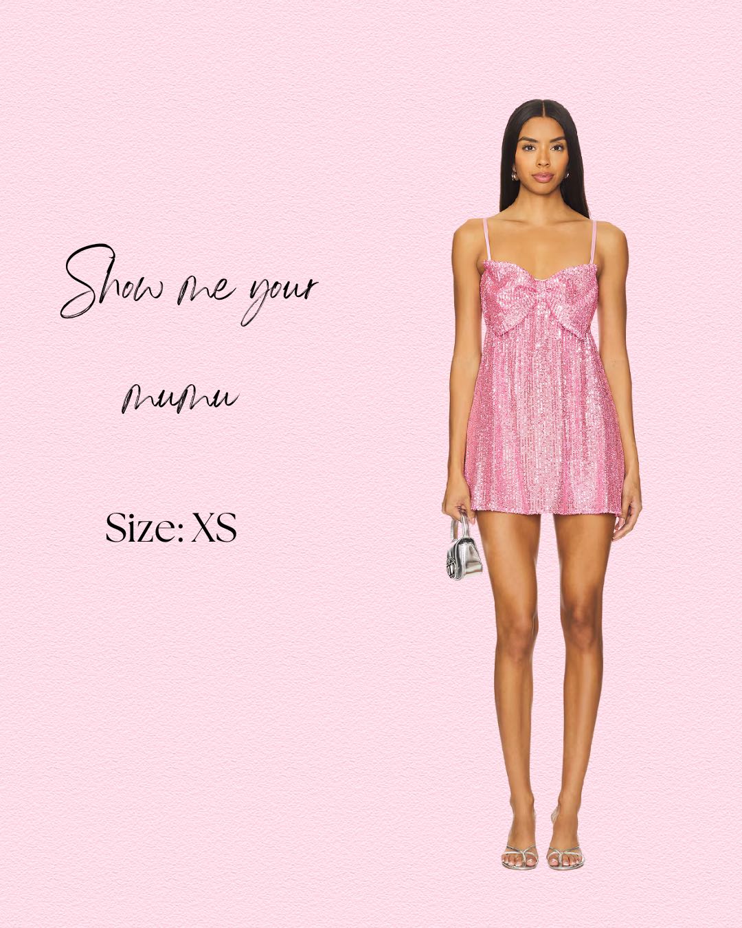 Pink Sequin Bow Mini Dress