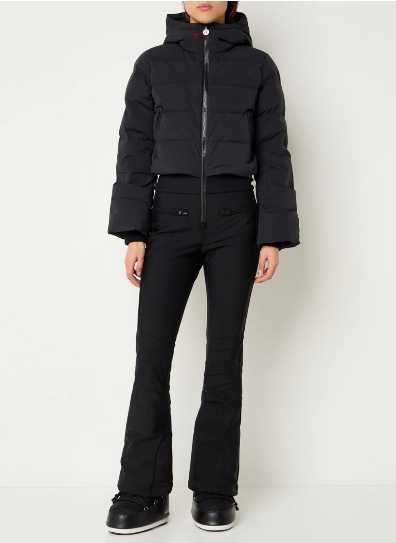 Black Cropped Puffer Ski Jacket