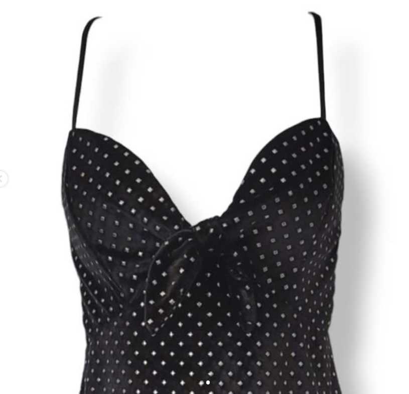 Black Polka Dot Velvet Mini Dress