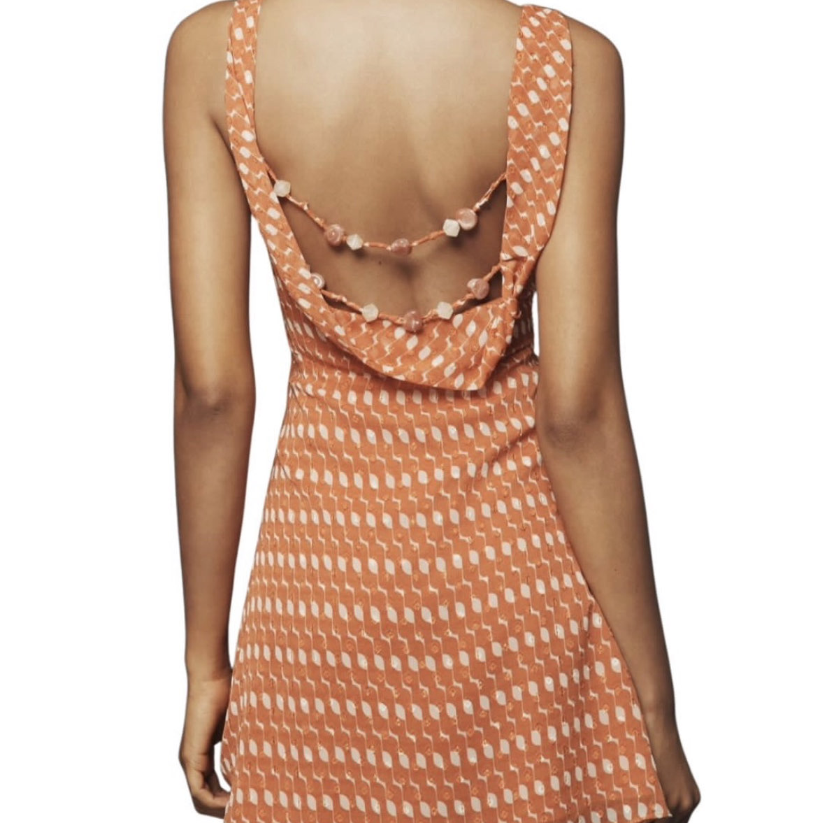 Orange Patterned Mini Dress