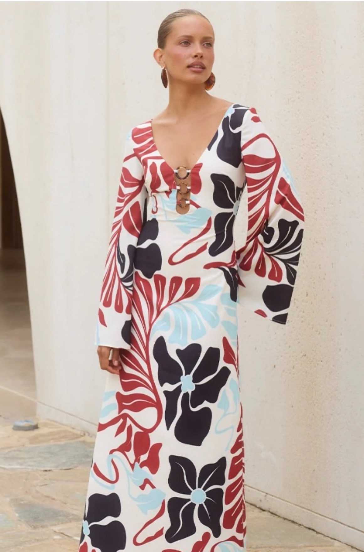 Runaway the Label Hawaiian Long Sleeve Maxi