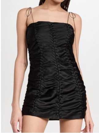 Black Ruched Mini Dress