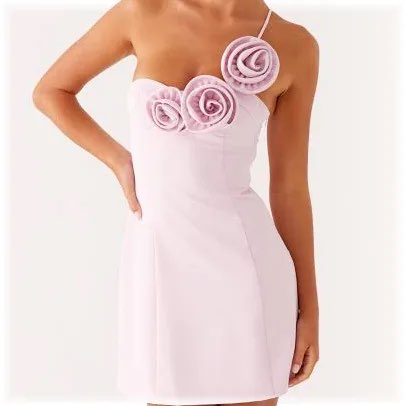 Pepper mayo One-Shoulder Floral Mini Dress