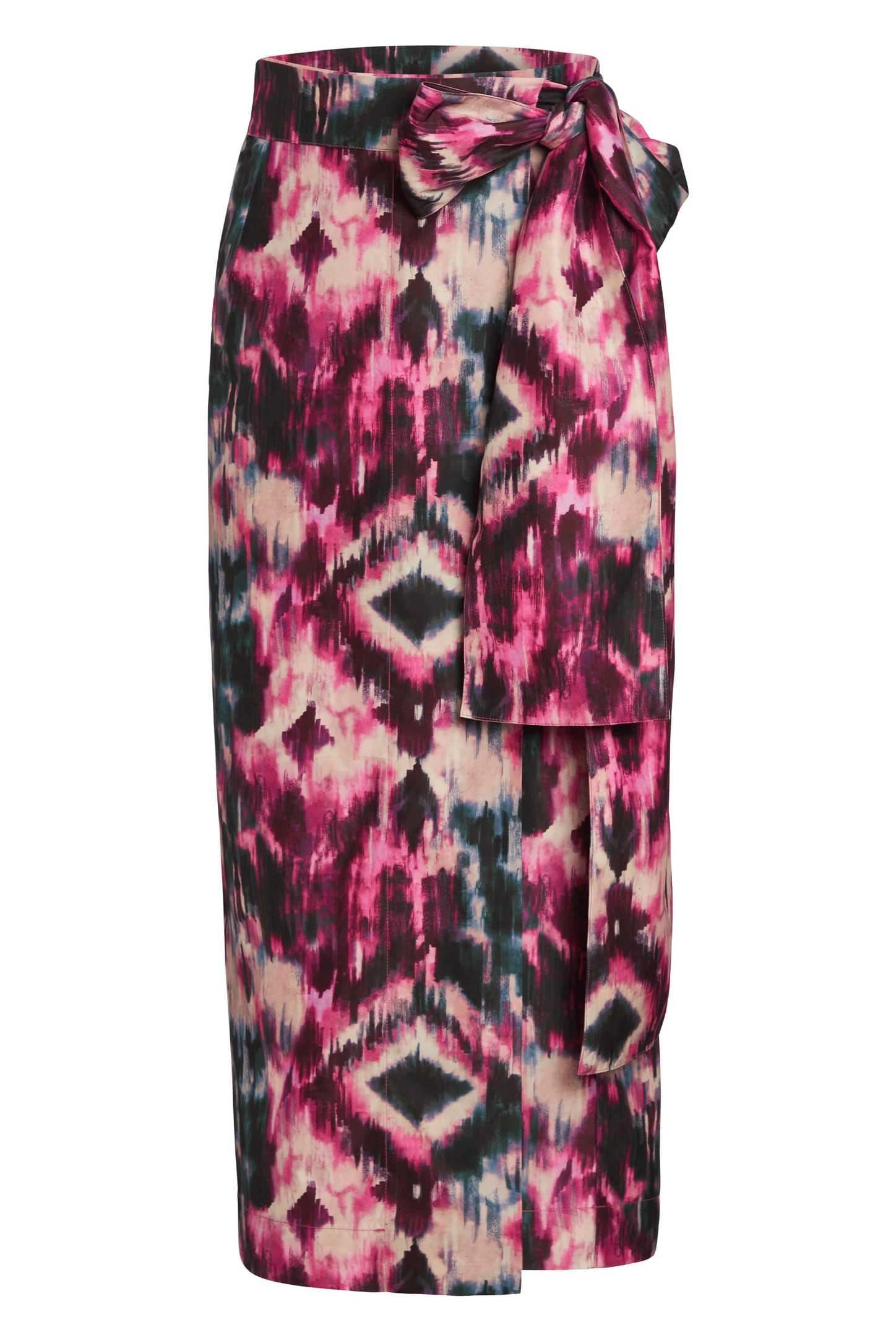 Marie Oliver Print Wrap Tie-Waist Midi Skirt