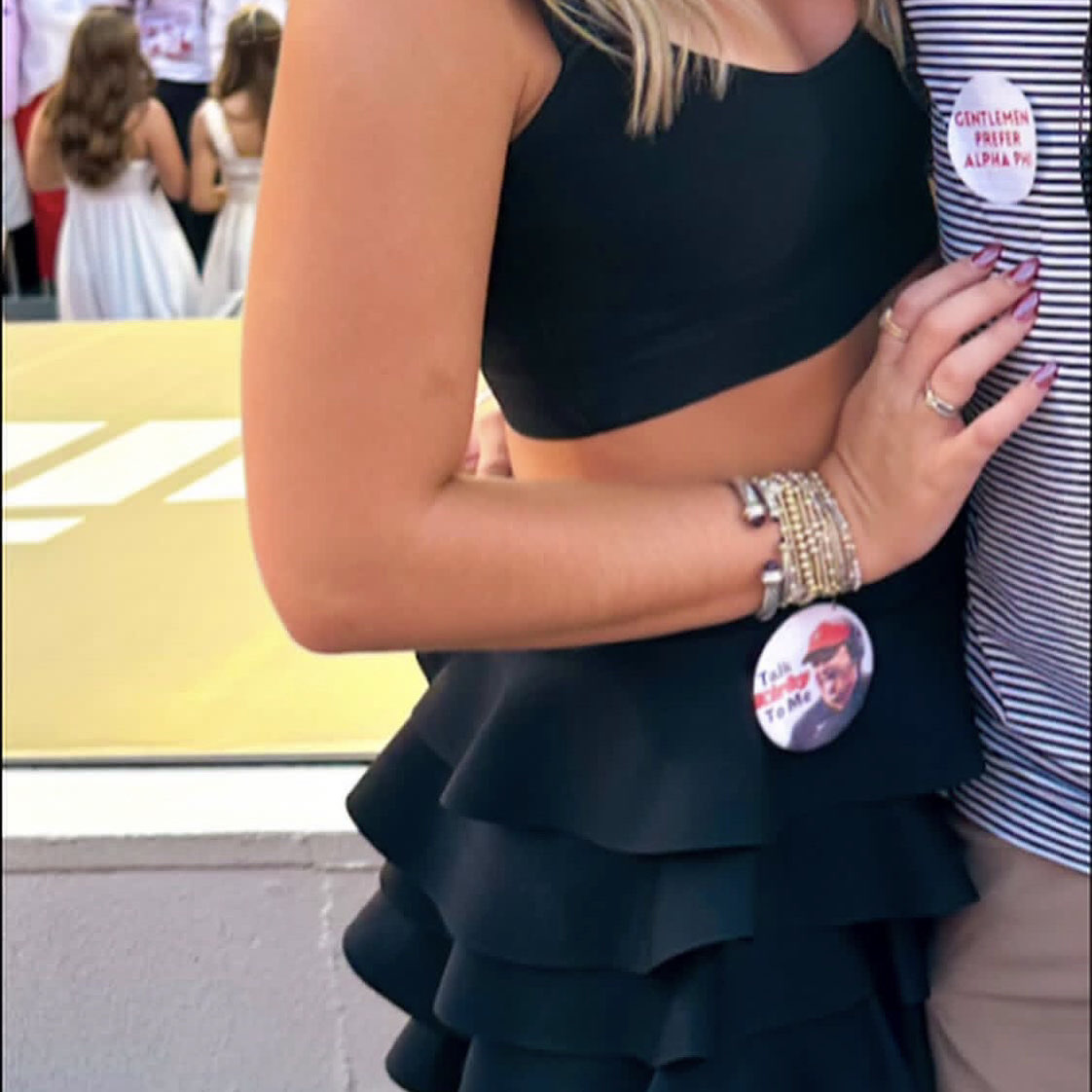 Black Ruffled Crop Top and Mini Skirt Set