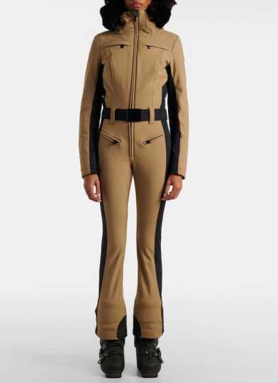 Bogner Tan and Black Ski Jumpsuit