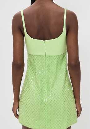 Lime Green Sequin Mini Dress