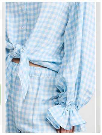 Light Blue Gingham Ruffle Set