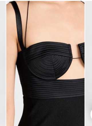 Black Bustier Cutout Maxi Dress