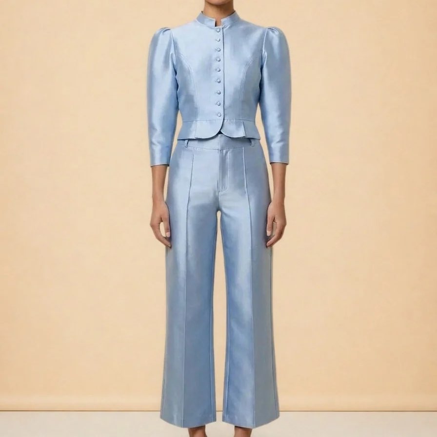 Destree Blue Satin Set