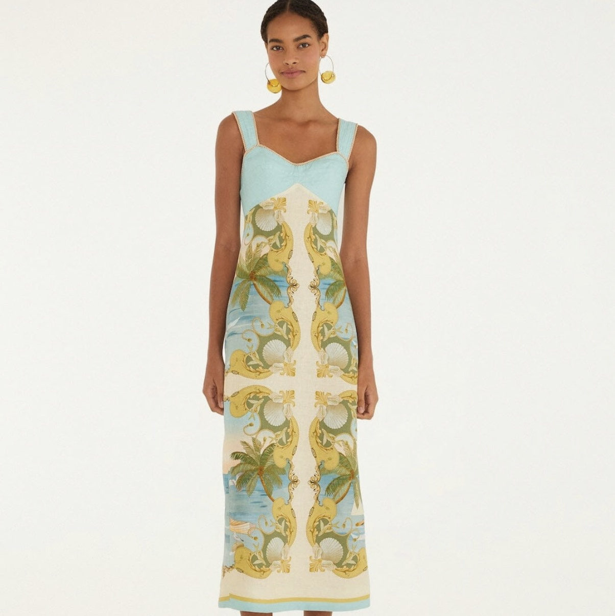 Farm Rio Tropical Print Midi Dress