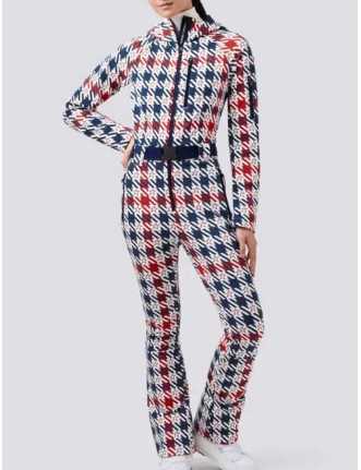 Red, White & Blue Houndstooth Ski Jumpsuit
