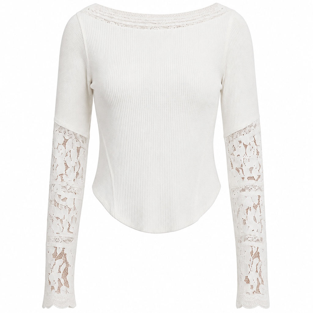free people long sleeve lace top