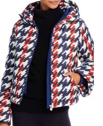 Patterned Hooded Puffer Jacket