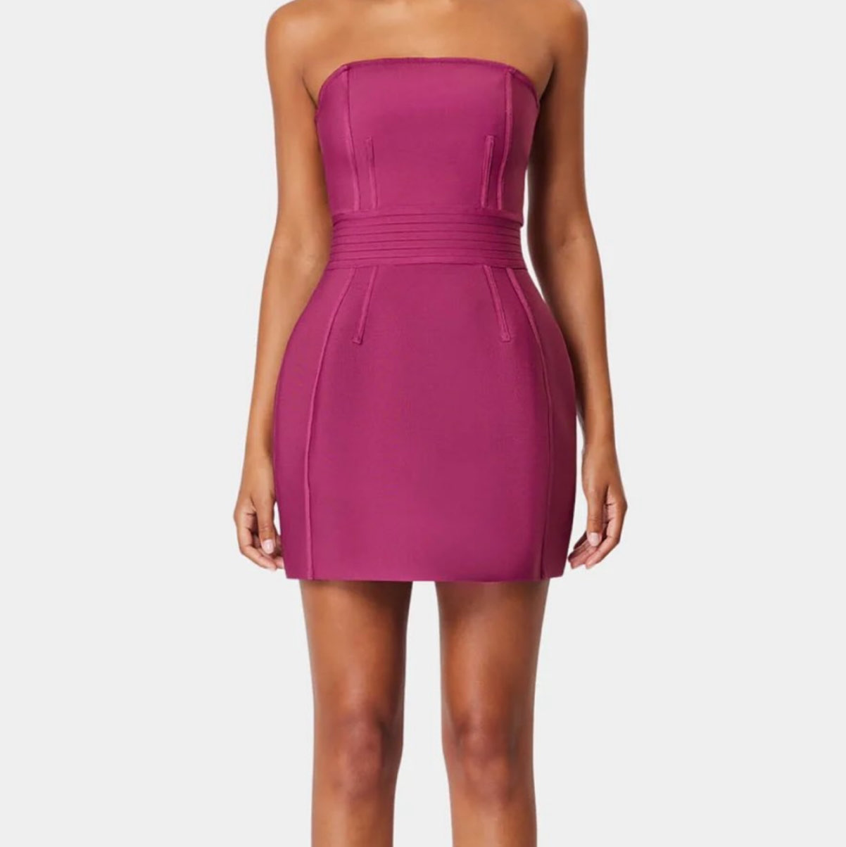 Bardot Strapless Flared Strapless Mini Dress
