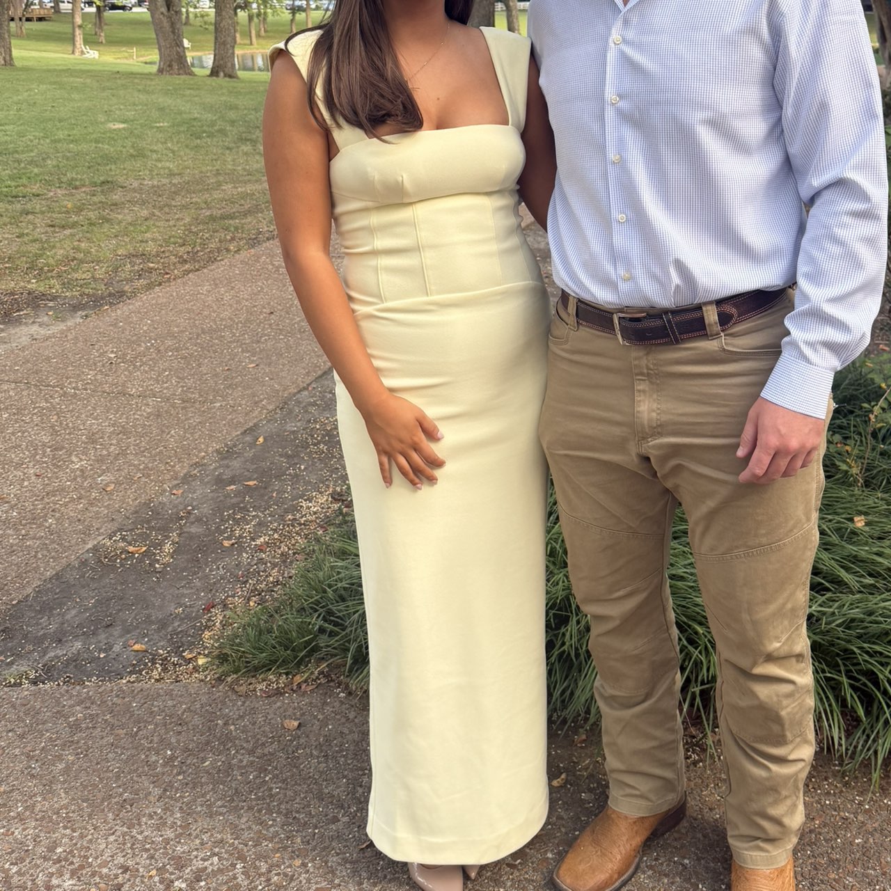 BHLDN Square Neck Corset Maxi Dress
